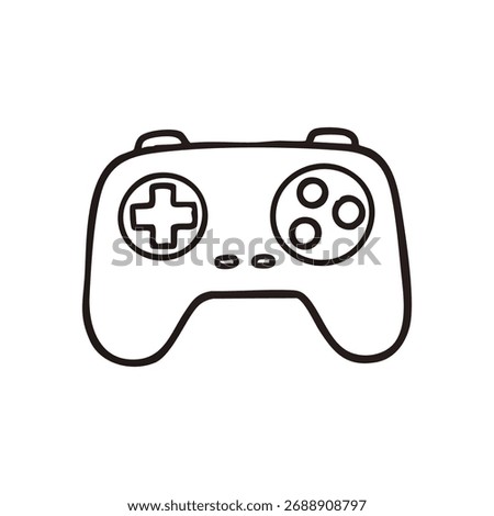 Gaming Controller Outline Icon. This simple sketch of a console pad represents fun and digital recreation. Ideal for themes of leisure, technology, and virtual experiences.