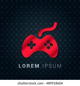 Gaming Controller Red chromium precious metallic 3D Icon / Logo Design
