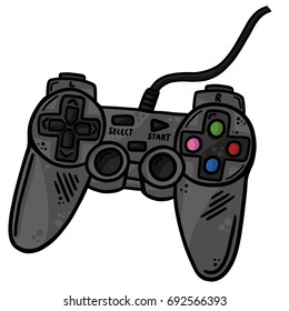 Gaming Controller Remote Line Art Vector Illustration Clip Art