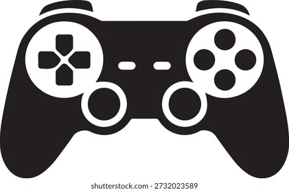 Gaming controller silhouette icon for console and esports gameplay