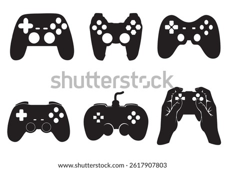 Gaming Controller Silhouette , Video Game Icon for Console, Esports and Tech Design