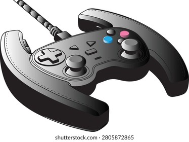 gaming controller with steering wheel grips and wired connection