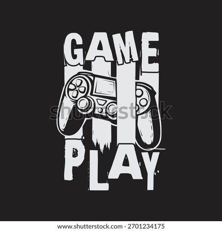 Gaming Controller T-Shirt Design – “Game Play” Typography Graphic for Gamers and Streamers, Video Game Lover Tee Design