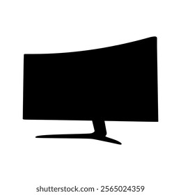 Gaming Curved Monitor Silhouette Icon. Top Choice editable graphic resources for many purposes.