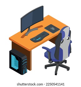 Gaming development gamers game industry composition with human characters and electronic devices vector illustration