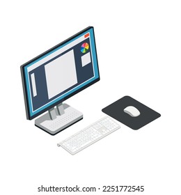 Gaming development gamers game industry composition with isometric images of electronic devices vector illustration