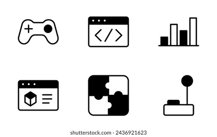 gaming development  icon symbol vector template collection