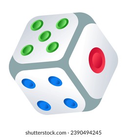 Gaming dice, flat icon download