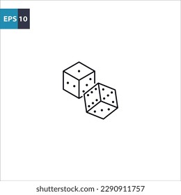 \Gaming dice outline icon Vector illustration