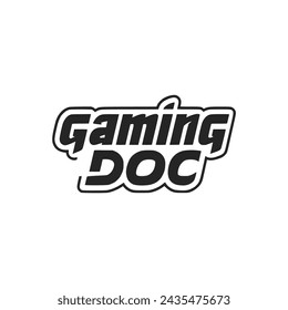 gaming doc letter sticker t shirt vector illustration template design
