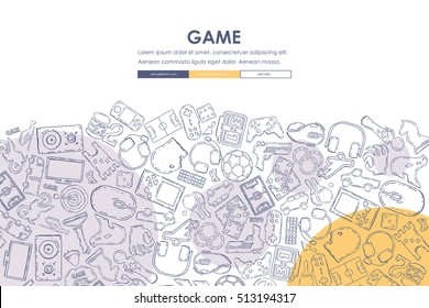 gaming Doodle Website Template Design