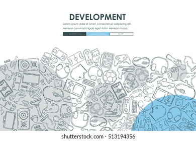 gaming Doodle Website Template Design