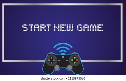 Gaming and E sports concept, console with start new game word. 