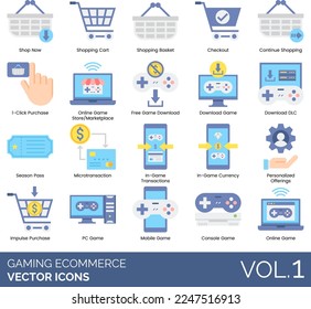 Gaming eCommerce including Shop, Cart, Shopping, Basket, Checkout, Purchase, Online, Marketplace, Download, PC, Season Pass, Settings, Impluse, In-Game, Transactions, Online Game, Remove Ads, Payment