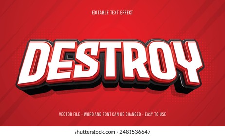 Gaming editable text effect, editable text 3d style