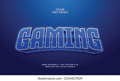 Gaming Editable estilo de efecto de texto 3d con tema de luz azul juego de deportes electrónicos.