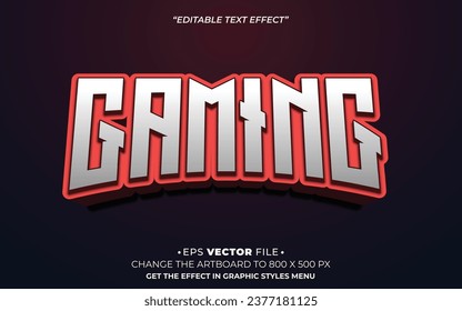 Gaming editable text effect vector template use for gaming team or gaming template