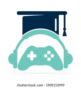 Gaming Education logo concept design template. gaming coaching podcast logo.