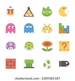 vector conjunto de iconos de juegos y entretenimiento