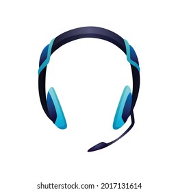 Gaming equipment. Headphone with microphone for gaming entertainment. E-sport accessorie. Element for gamer tournament or championship