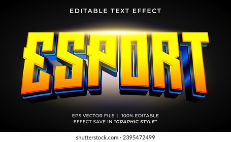Gaming esport 3d editable text effect template