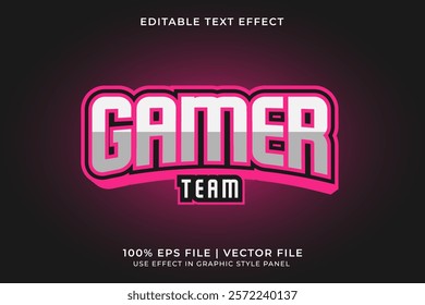 Gaming E-Sport Logo Editable Vector Text Effect