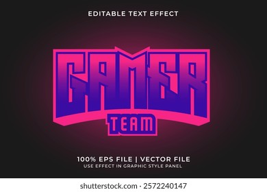 Gaming E-Sport Logo Editable Vector Text Effect