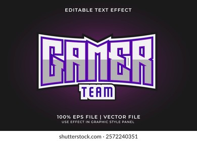 Gaming E-Sport Logo Editable Vector Text Effect