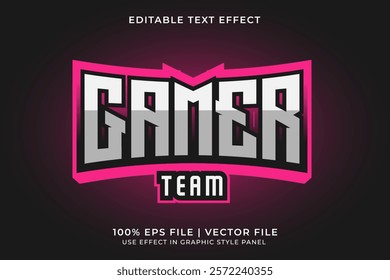 Gaming E-Sport Logo Editable Vector Text Effect