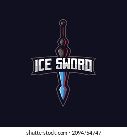 Gaming Esports Mascot Ice sword Gamer Logo Template