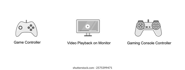 Gaming Essentials. Game Controller, Gaming Console Controller, Video Playback on Monitor