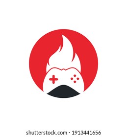 Icono del logotipo del fuego de juegos diseñado vector. panel de juegos con el logotipo de fire for game