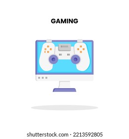 Gaming flat icon. Vector Illustration on white background.