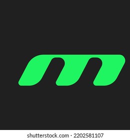 Gaming font for video game logo and headline. Bold futuristic letters with sharp angles and green outline. Tilted sharp font on black background. Modern Vector typography design with metal texture.