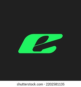 Gaming font for video game logo and headline. Bold futuristic letters with sharp angles and green outline. Tilted sharp font on black background. Modern Vector typography design with metal texture.