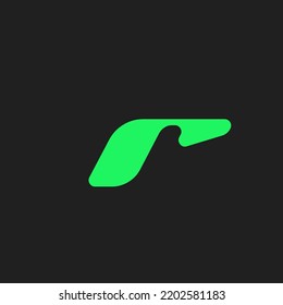 Gaming font for video game logo and headline. Bold futuristic letters with sharp angles and green outline. Tilted sharp font on black background. Modern Vector typography design with metal texture.