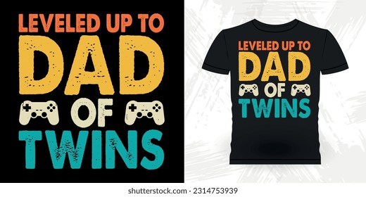 Gaming Funny Dad Lover Grandpa Retro Vintage Father's Day T-shirt Design