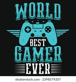 Gaming game lovers typography graphics tshirt design
