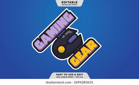 gaming gear editable text effect with modern and simple style