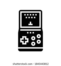 Gaming-Geek-Glyphe-Symbol-Vektorgrafik. Gaming Geek-Schild. isoliertes Kontursymbol