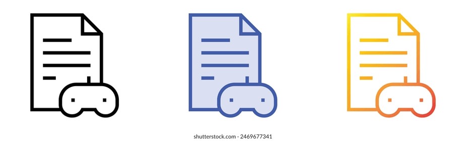 gaming guide icon. Linear, Blue Fill and Gradient Style Design Isolated On White Background