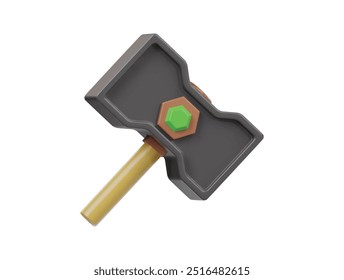 Gaming hammer icon 3d render illustration