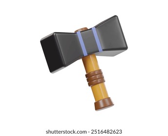 Gaming hammer icon 3d render illustration