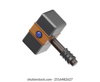 Icono de martillo de juego Ilustración de render 3d