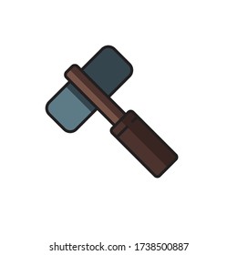 Gaming Hammer vector icon symbol game isolated on white background