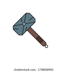 Gaming Hammer vector icon symbol game isolated on white background