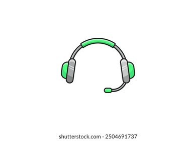 gaming headphone icon vector, music headphone icon, headphone device