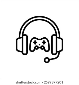 Gaming Headphone outline icon. gaming line illustration.
