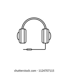 gaming headphones line. Element of computer parts for mobile concept and web apps illustration. Thin line icon for website design and development, app development. Premium icon on white background