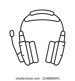 gaming headphones line icon vector. gaming headphones sign. isolated contour symbol black illustration